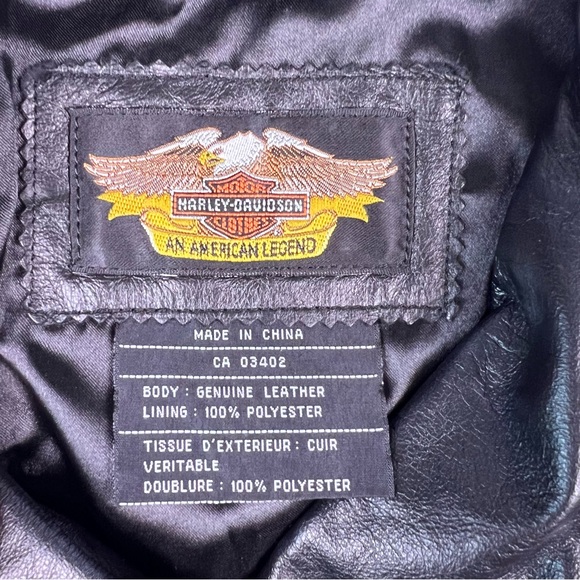 VTG HarleyDavidson "An American Legend" Women's Small Black Leather Vest CA03402 - Picture 6 of 14